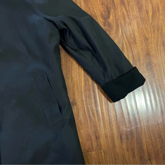 London Fog Long Rain Jacket with Removable Hood and Lining Black size medium - Picture 4 of 13